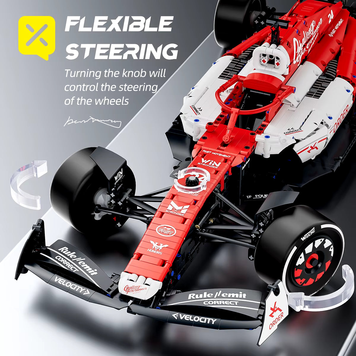 1768PCS 1:8 F1 Race Cars Building Sets MOC Building Blocks Car Cool Collectible Model Car Kits Toy Christmas Festive Gift Giving