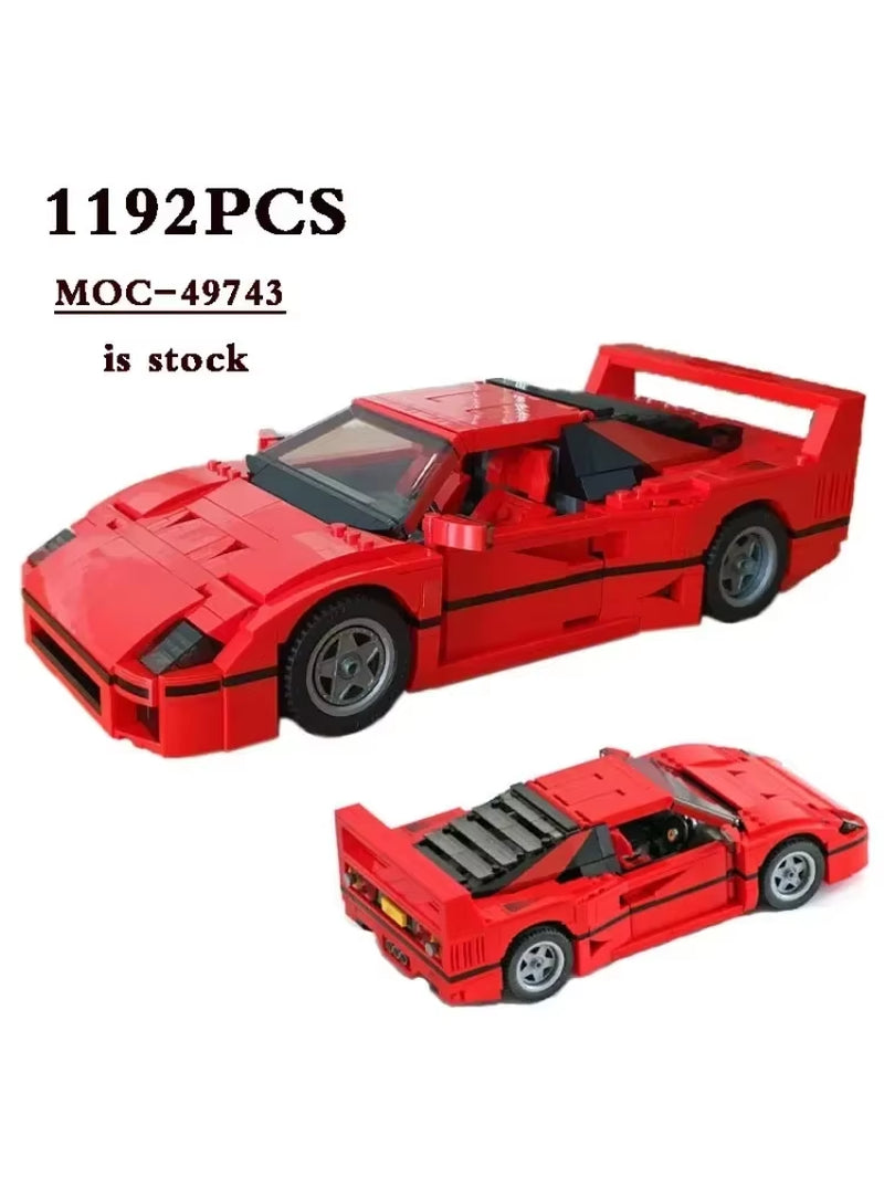 Classic Racing 10248 F40 Compatible MOC-49743 Sports Car 1192 PCS Splicing Assembly Building Block Toy Model DIY Kids Gift Gift