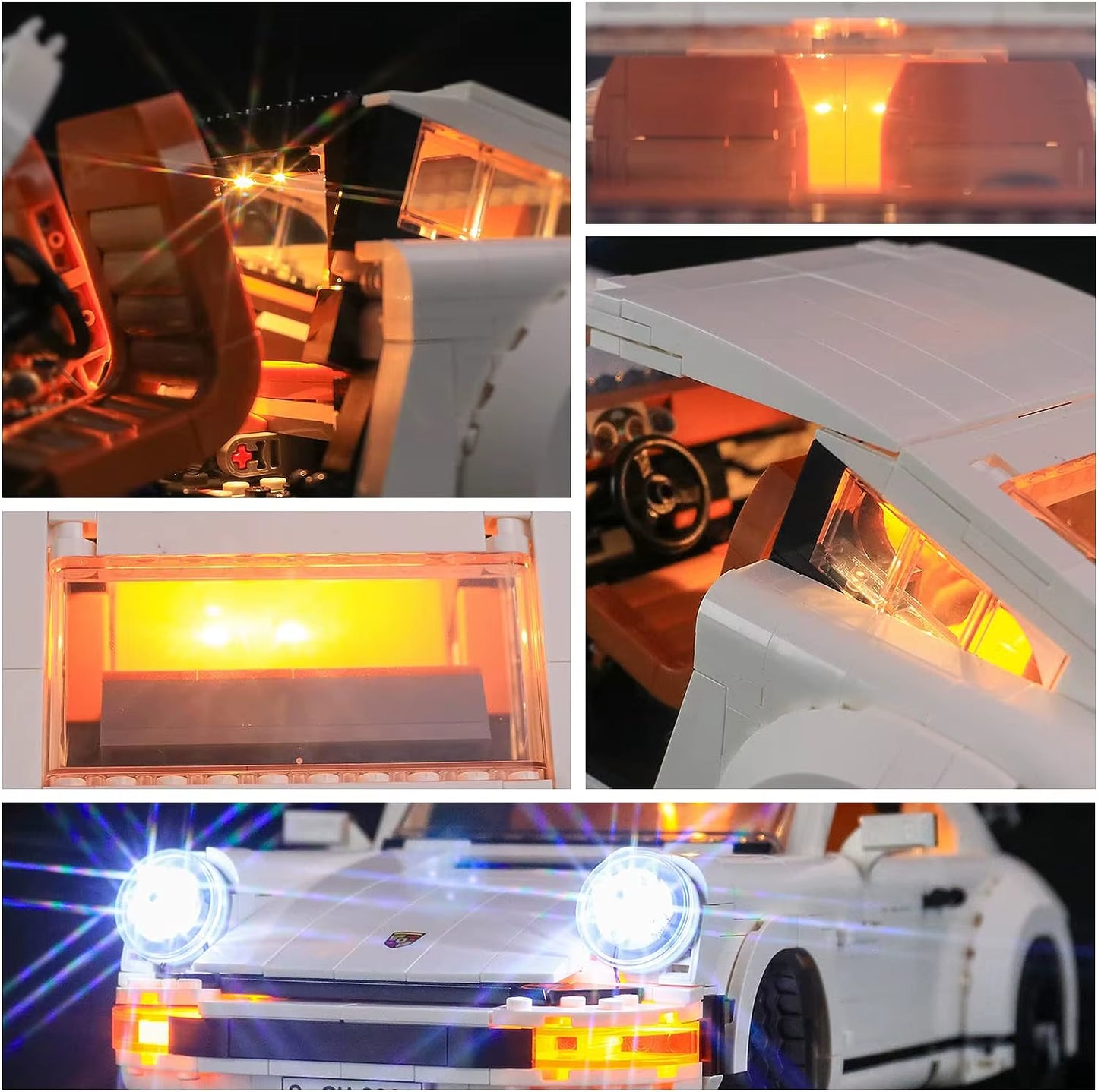 LED Light for 10295 Creator Expert Porsche 911 Car Decorative Lamp with Battery Box (Not Include Lego Building Blocks)