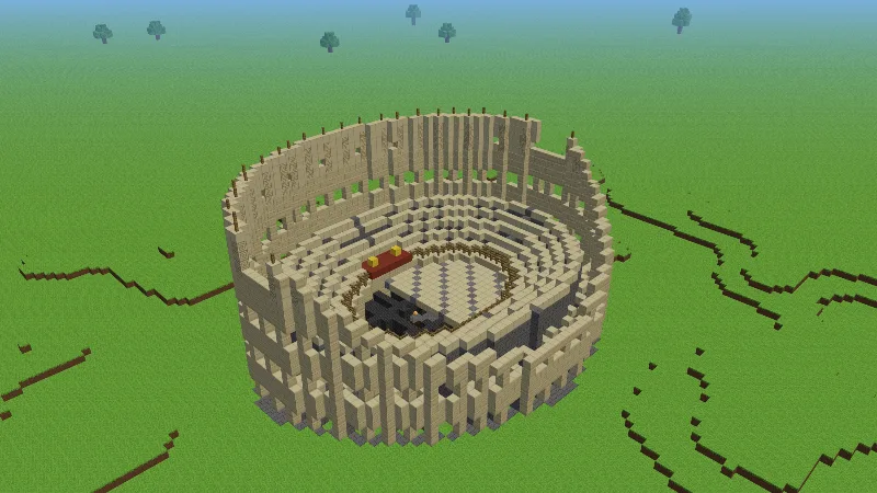 Colosseum, an AI-generated Minecraft build