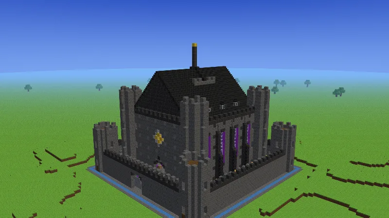 Gothic castle, an AI-generated Minecraft build