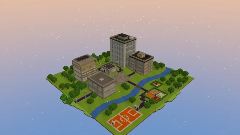 Modern city, an AI-generated Minecraft build